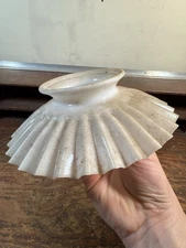Victorian Ribbed Milk Glass Lamp Shade Part Chimney Globe Shade Oil Lamp