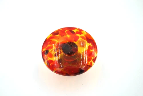 Vintage Blenko Glass Mushroom Paperweight - #7020L - Amber & Tangerine