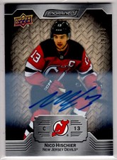 2023-24 Upper Deck Engrained Nico Hischier White Birtch Autograph Card # 47