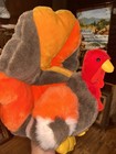 1988 Chrisha Playful Plush Turkey Stuffie. Pleather Feet &Beak. Thanksgiving 17”