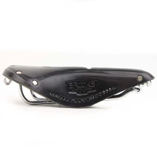 Sillín de bicicleta estrecho Brooks Saddles Imperial B17 con agujero y cordones negro Foto 3 de 4