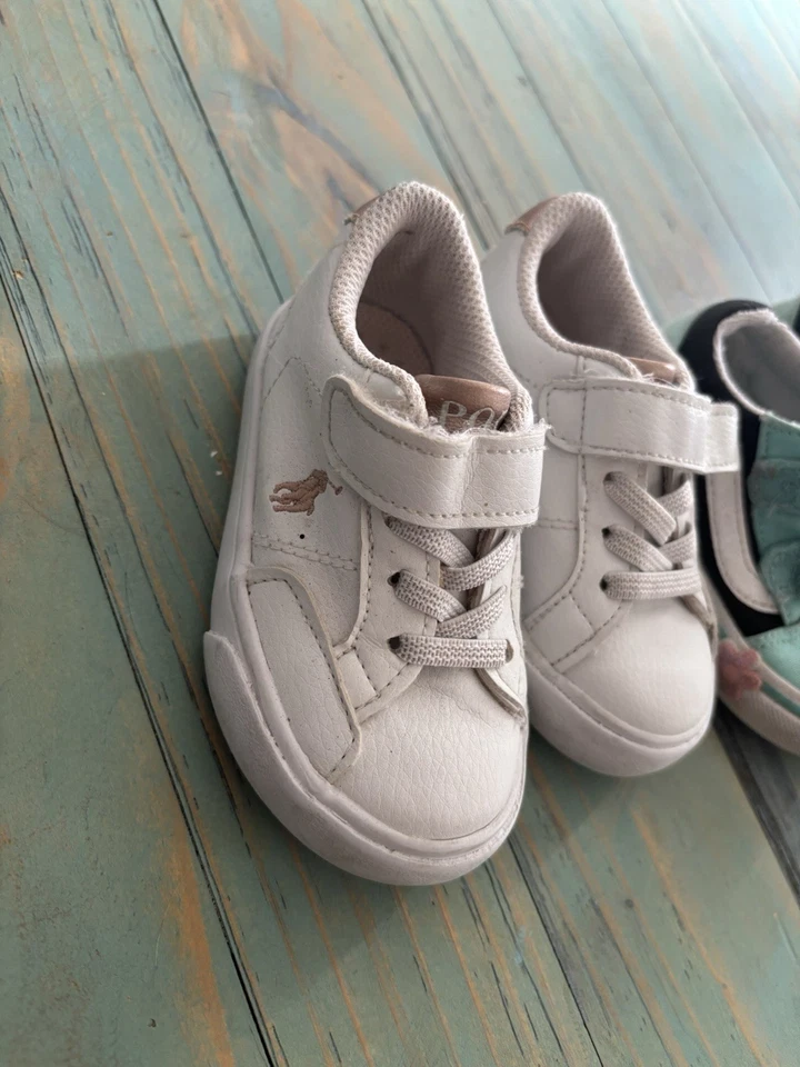 Toddler girl shoe lot vans and ralph lauren polo shoes sneakers size 5/5.5 - Image 2 of 4