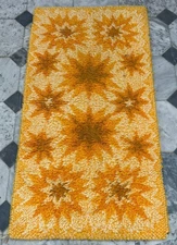 2x4 ft Vintage Swedish Scandinavian Soft  Mid Century Wall Hanging Shaggy Rug