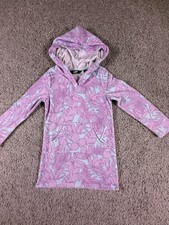 NWOT Lands End Girls Cover Up Swimwear Size XS 4-5 Purple Floral Hooded