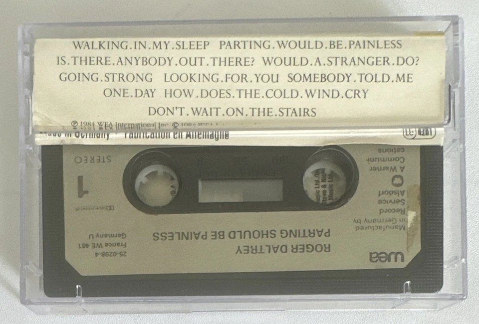 Roger Daltrey – Parting Should Be Painless Original 1984 WEA Cassette Europe - Image 3 of 4