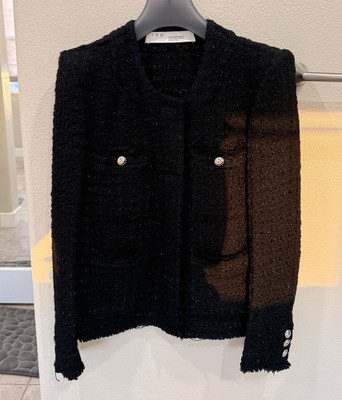 IRO Women's Black Button Front Short Jacket Pockets Long Sleeve Size 38