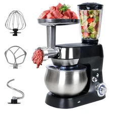 6-in-1 Multifunctional Stand Mixer, 5.3Qt 660W, 6-Speed Tilt-head, Electric K...