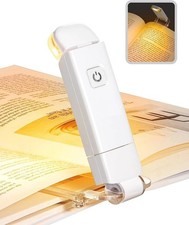 USB Rechargeable LED Clip on Book Light Brightness Adjustable for Eye-Protection