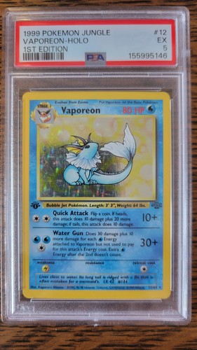 Vaporeon (1st Edition) graded PSA 5 for sale on eBay