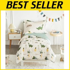 Green Dinosaur Print Toddler Comforter Sheet Set