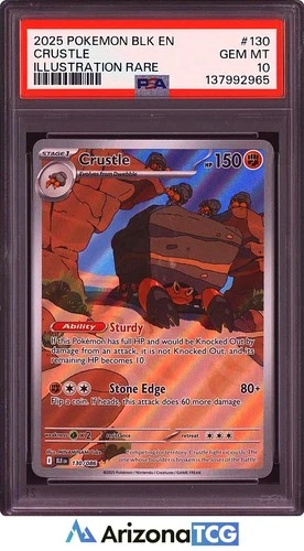 Pokemon 2025 Crustle 130/086 Illustration Rare Black Bolt GEM MINT PSA 10