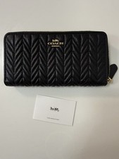 Coach Large Accordion Zip Wallet Black Quilting F75802 MSRP: 298 NEW