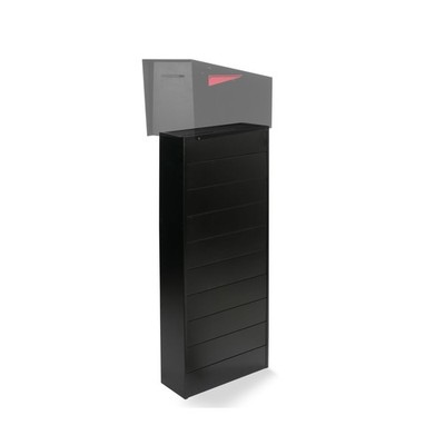 Ilyapa Modern Mailbox Post for Outside, 41x18x5 inch Black Metal Mail Box Pos...
