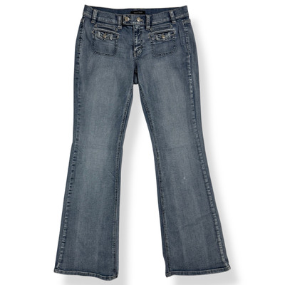 White House Black Market Noir Mariner Flare Jeans Size Sailor