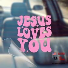 Jesus Loves You - Christian Car Vinyl Decal Bumper Sticker for Car, Wall,