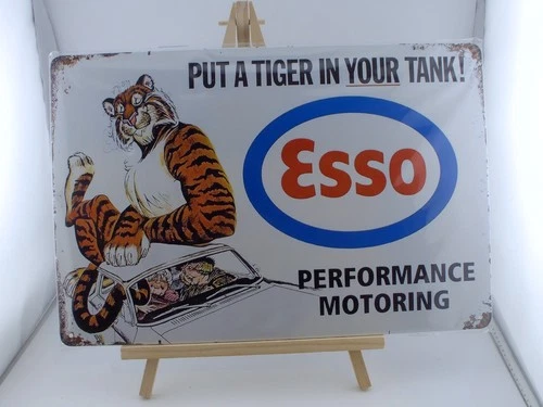 Esso Gasoline Put A Tiger In Your Tank Vintage Style Tin Metal Sign