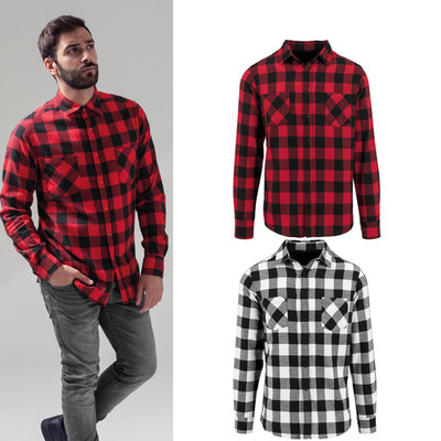 Build Your Brand Checked flannel shirt - Soft cotton flannel finish