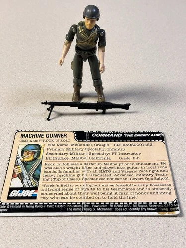 GI Joe 1982 (v1) Rock and Roll 100% Complete w/ Accessories and  File Card