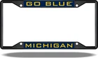Michigan GO BLUE Black License Plate Frame