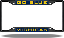 Michigan GO BLUE Black License Plate Frame