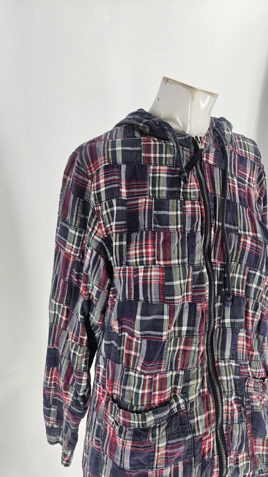 Sudadera con capucha para hombre J Press X Urban Outfitters mediana a cuadros algodón retazos Madras... Foto 4 de 4