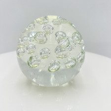 Art Glass Controlled Bubble Paperweight Round Sphere 3 inches