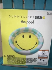Sunnylife Inflatable Smiley Face Pool 65” x 15.5” New In Box