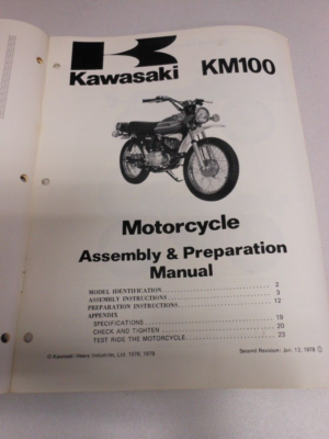 Kawasaki Factory Assembly and Preparation Manual 1978 KM100 99931