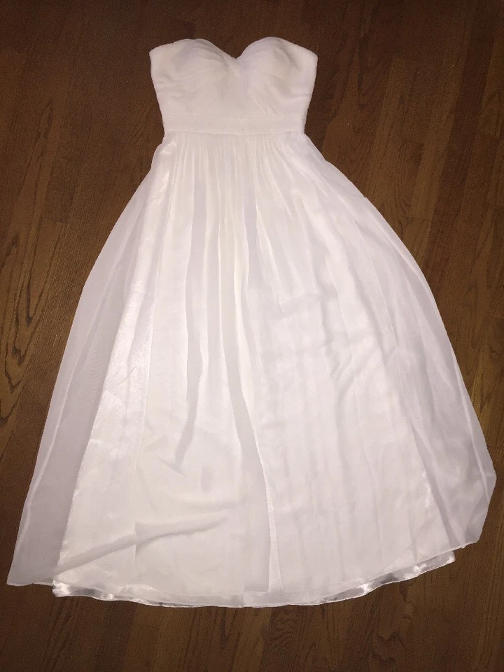 Vestido de novia FAVIANA COUTURE simple y fluido Guazy sin tirantes ELEGANTE SEXY talla 4 Foto 3 de 4