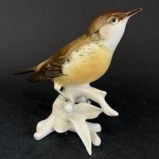 Karl ENS, oiseau en porcelaine allemande de Saxe (H: 11 cm)