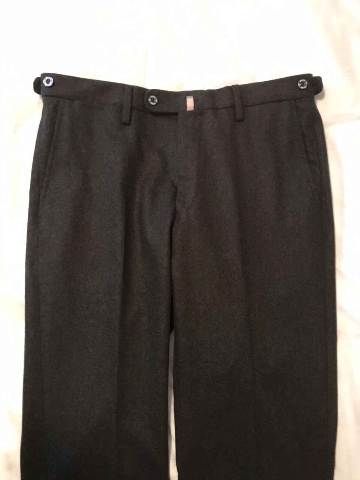 DAKS, Mens Flannel Wool Trousers, Brown/Moss Green, Brand New, RRP £195