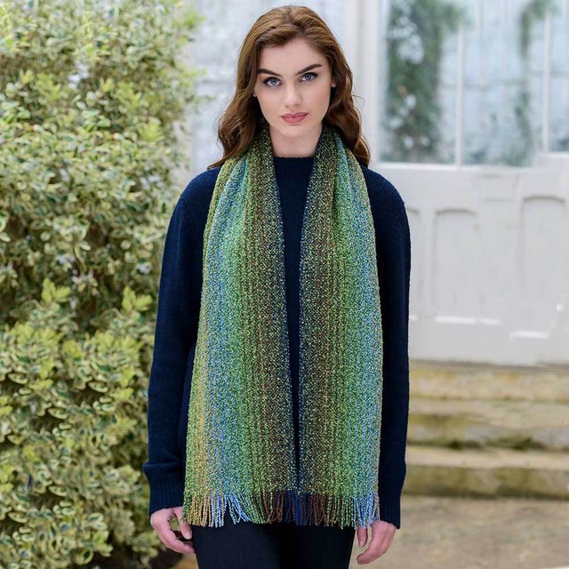 Ladies Mohair Viscose Scarf Green Irish Scarf, Imported, SkelligV58