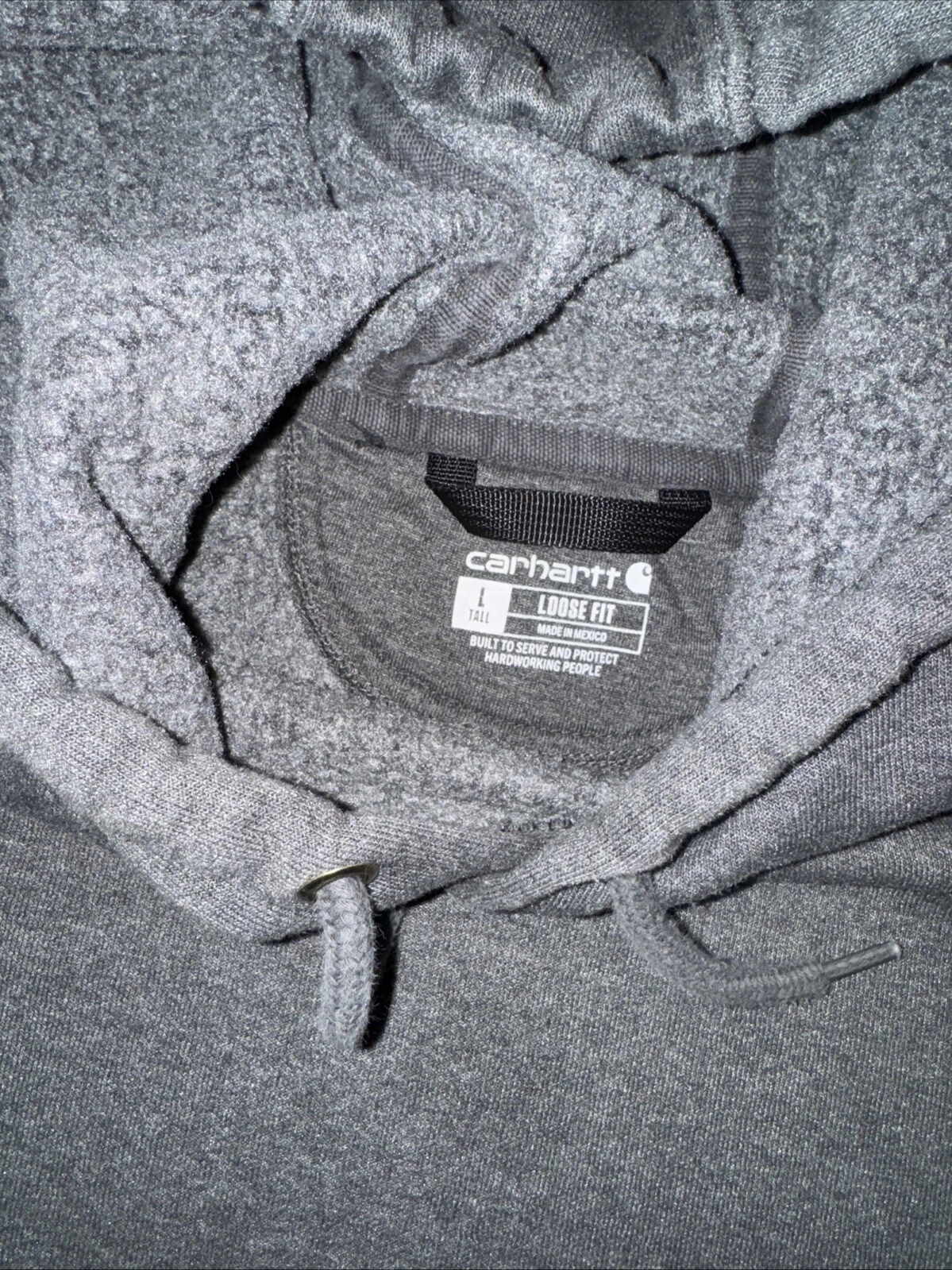 VETEMENTS Carhartt Felpa con Cappuccio Uomo Grande Alta Grigio Verde Lime Pile Felpa da Lavoro