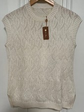 Loro Piana Brand Women's Ivory White Sweater Vest Size EU 40 / US 7 Brand New