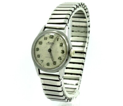 Mens Vintage 1940s WWII Era MINERVA 7086 607086 Swiss 17 Jewel Winding WW2 Watch