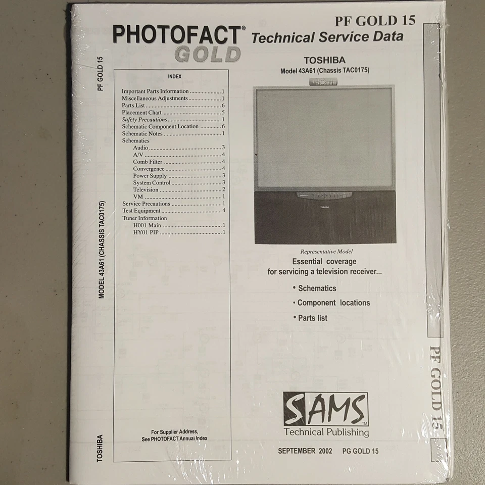 Sams Photofact Gold - TV Technical Service Data, Lot Choice PF GOLD from 7-16 - Image 2 of 4