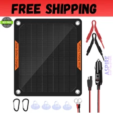 12 Volt Solar Battery Maintainer Waterproof Car Rv Charger Tender Trickle 5W