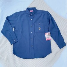 NWT Vintage Bugle Boy Button Down Easy Care Just Wear Shirt - Navy Blue Medium