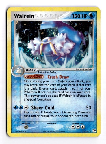 Walrein 15/101 Holo Rare Foil EX Hidden Legends Pokemon TCG Card LP+