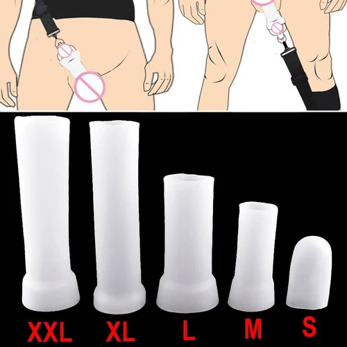 Male Penis-Extender Stretcher Max Vacuum Enhancer Enlarger Silicone Sleeve S-XXL - Picture 1 of 22