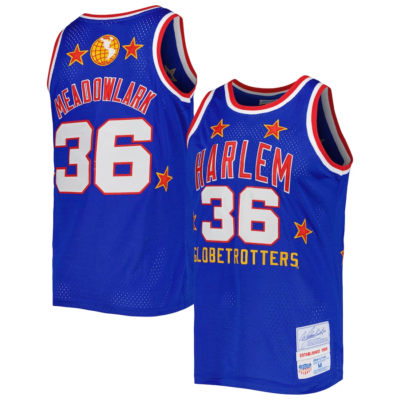 美品Harlem Globetrotters ユニフォーム 36 HARLEM GLOBETROTTERS MEADOWLARK LEMON #36 RINGS & CRWNS SEWN