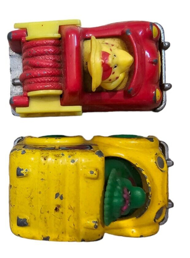 Barney Diecast Vehicles Baby Bop and BJ Fire Engine School Bus Vintage 1997