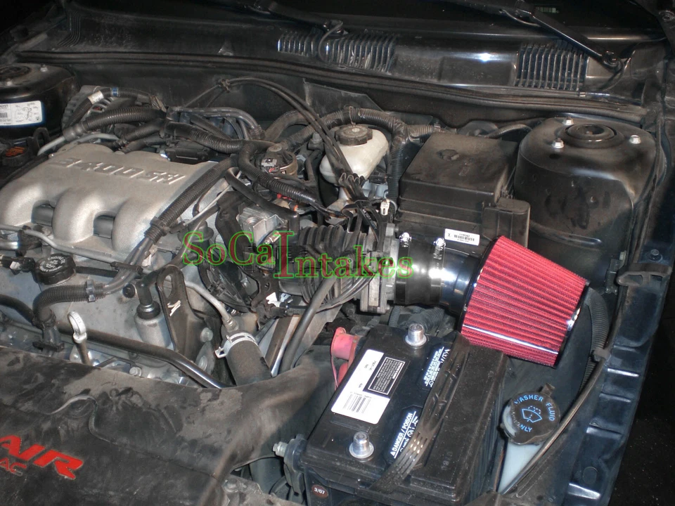 Kit de admisión de aire y filtro TODO RECUBIERTO DE ROJO para Pontiac Grand Am 1996-1998 3,1 L V6 Foto 3 de 3