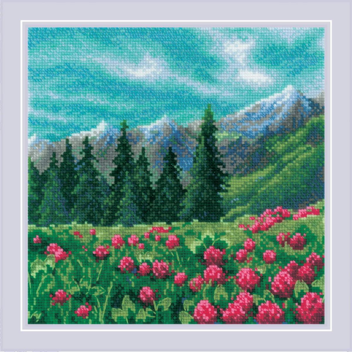 Riolis counted cross stitch kit ""Mountain Clover"", 20x20cm, DIY