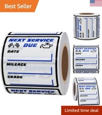 Clear Oil Change Reminder Stickers - 2x2 Inches - 200pcs - Next Service Due Flag