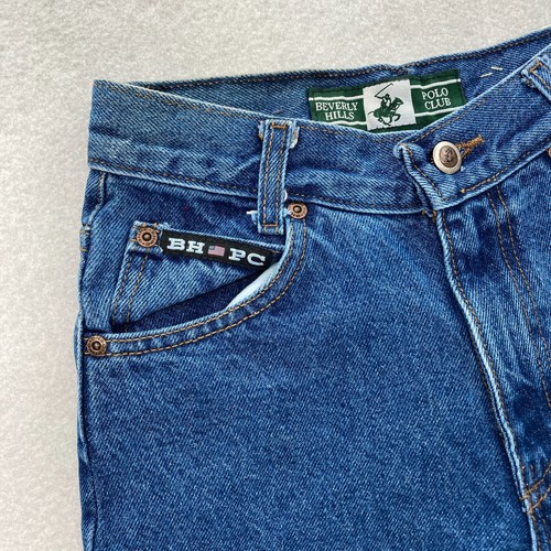 Vintage Beverly Hills Polo Club Jean Shorts Youth 10 Blue Denim Baggy Jorts NWT - Picture 3 of 13