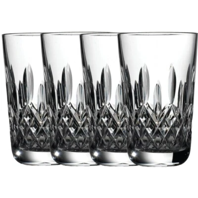 Lot of 4 Waterford Crystal Lismore 12 ounce 5" Flat Tumbler Glasses