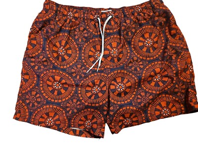 Ocean +Coast Board Shorts Swim Trunks XL Red Black Mandala Pattern Lined 
