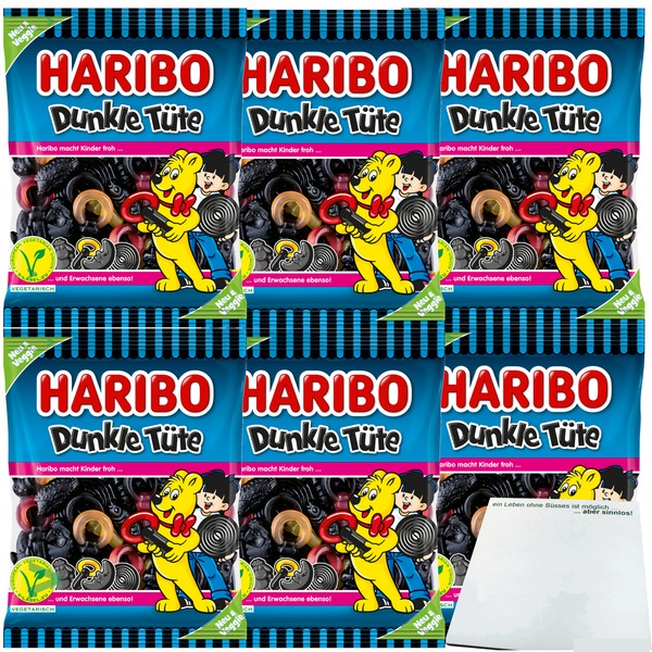 Haribo Dunkle TüTe Lakritz Und Fruchtgummi Mix 6X175G Packung Usy Block-image