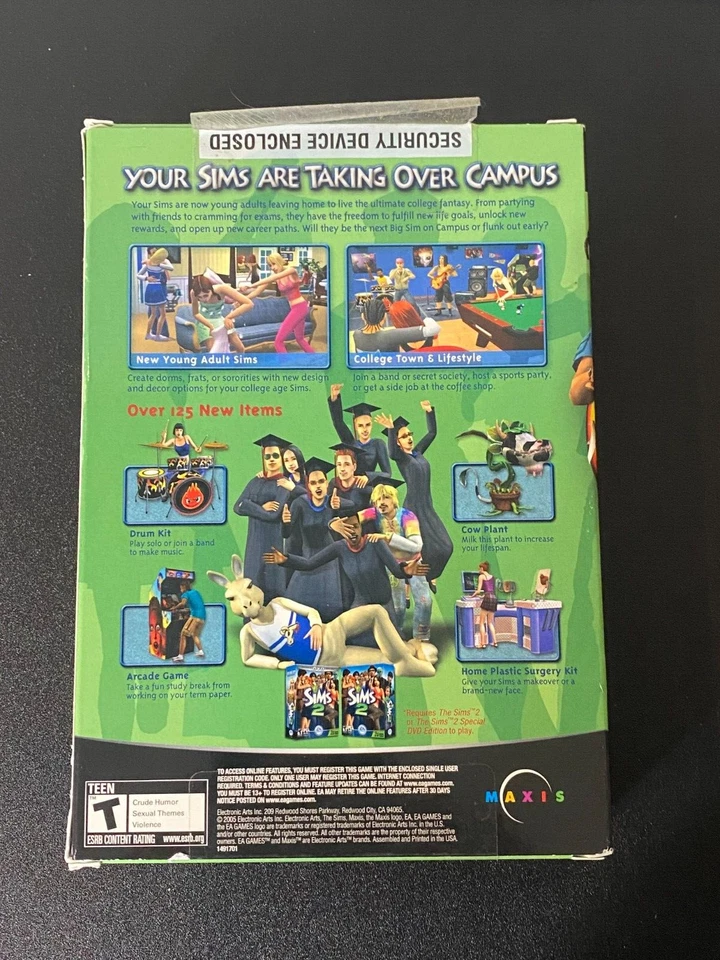The Sims 2 University Expansion Pack (PC CD, 2006) CIB with Manual - Image 2 of 4
